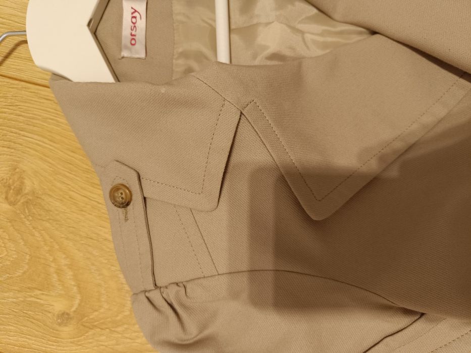 34/36 żakiet beżowy Orsay krótki rękaw pasek S