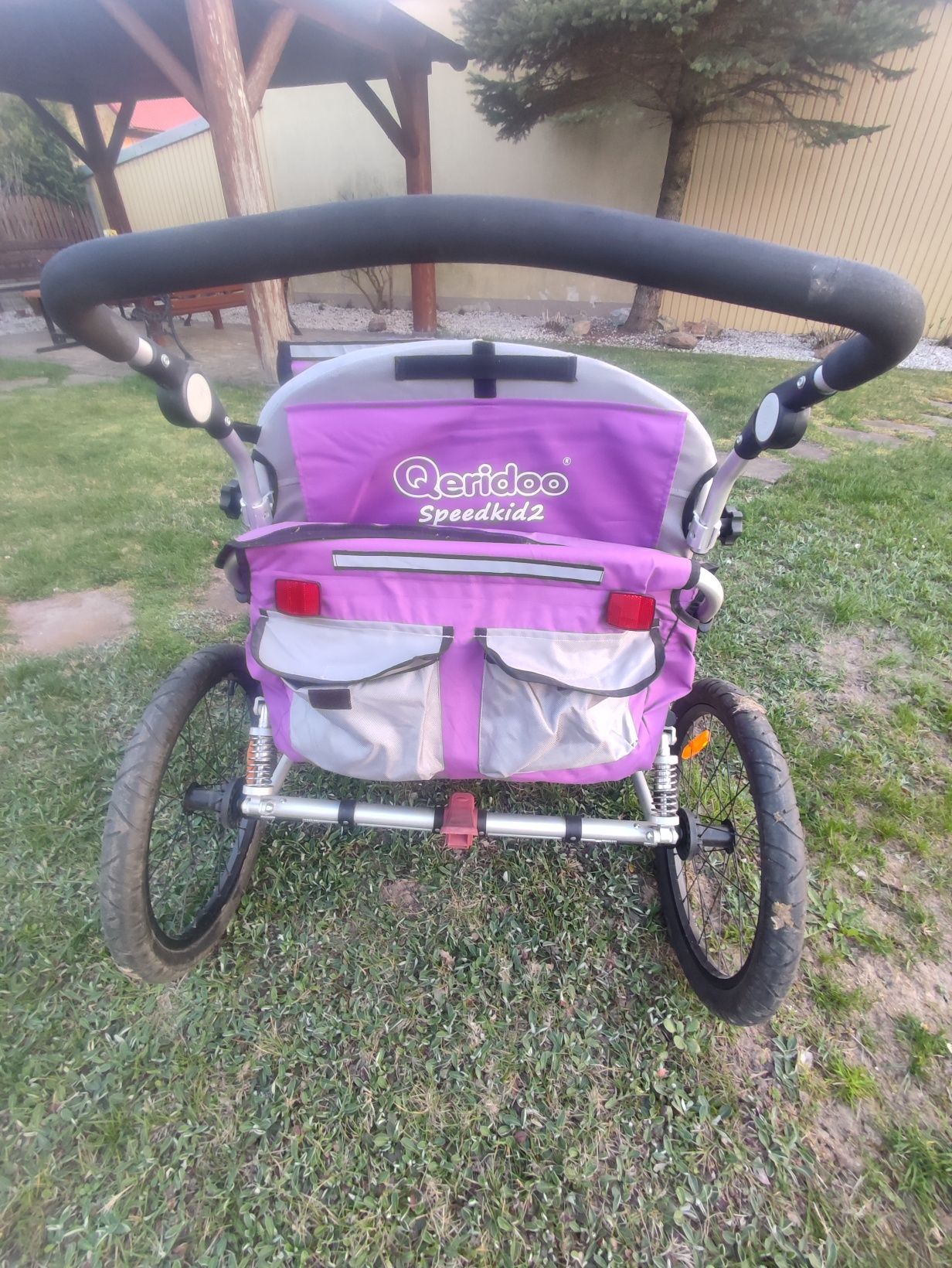 Przyczepka rowerowa  do roweru dwoje dzieci aluminiowa qeridoo speedki