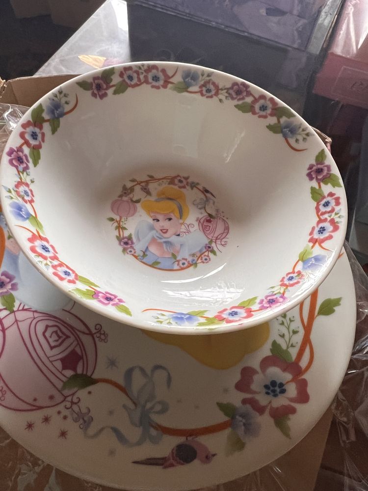Набор детской посуды Дисней принцесса 3 предм новый