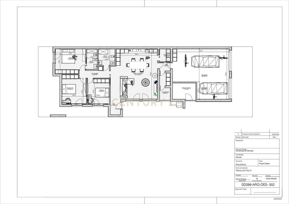 Terreno com projecto de habitação de moradia terrea