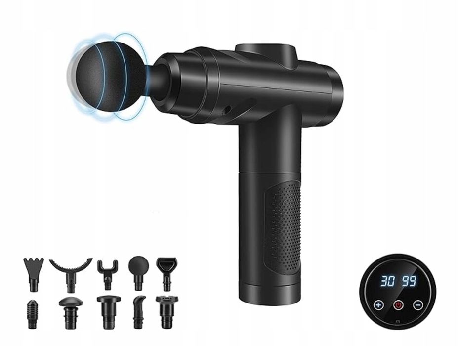 Pistolet do masażu Zerolia 30 prędkości 10 głowic LCD 2500mAh