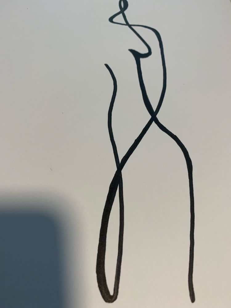 Obraz rysunek plakat grafika line art minimalizm kobieta akt art deco