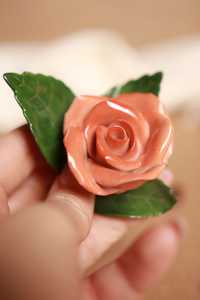 Figurka kwiat róża Herend porcelana