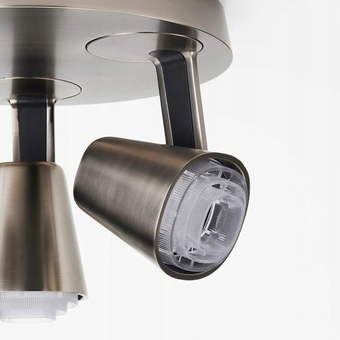 Lampa sufitowa, 3 reflektory kierowane, niklowana