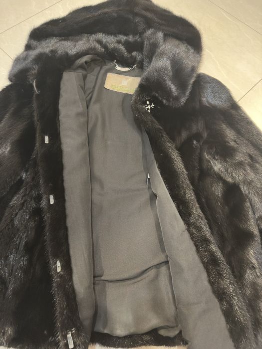 Шуба норковая автоледи короткая с капюшоном