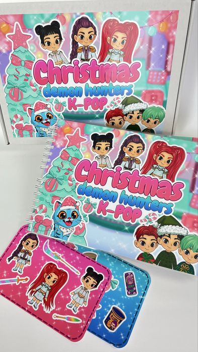 Альбом на липучках новорічний christmas demon hunters k-pop, A4
