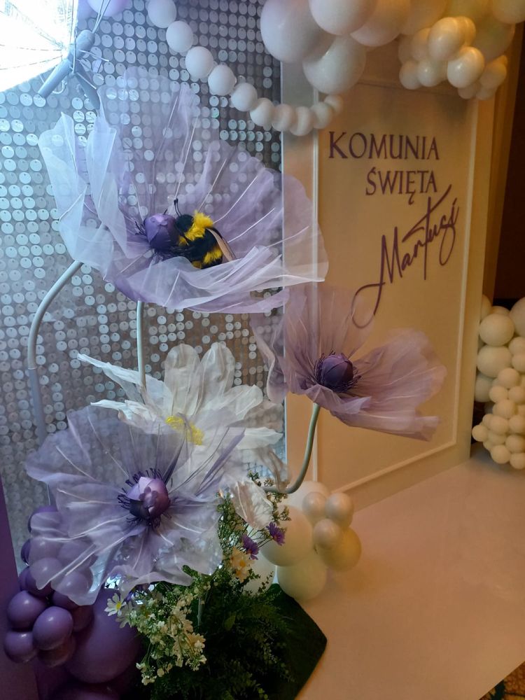 Dekoracje balonowe komunia, chrzest, urodziny, baby shower, panieński