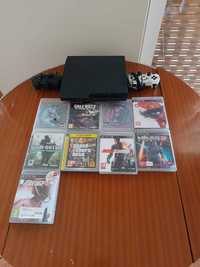 Vendo PS3 slim + jogos e dois controles