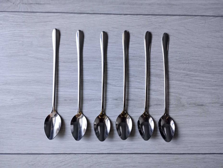 6 szt. zestaw długie łyżeczki deserowe ok. 19 cm.