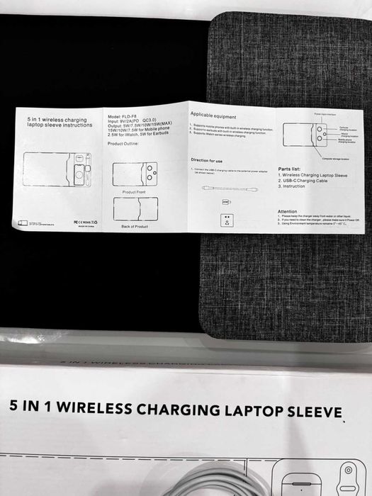 Чохол для ноутбука з бездротовою зарядкою 5 в 1 діагональ 12, 13 і 14