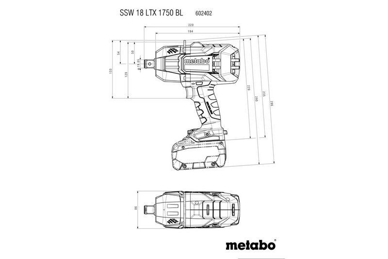 Klucz Udarowy 3/4'' Ssw 18 Ltx 1750 Bl Metabo