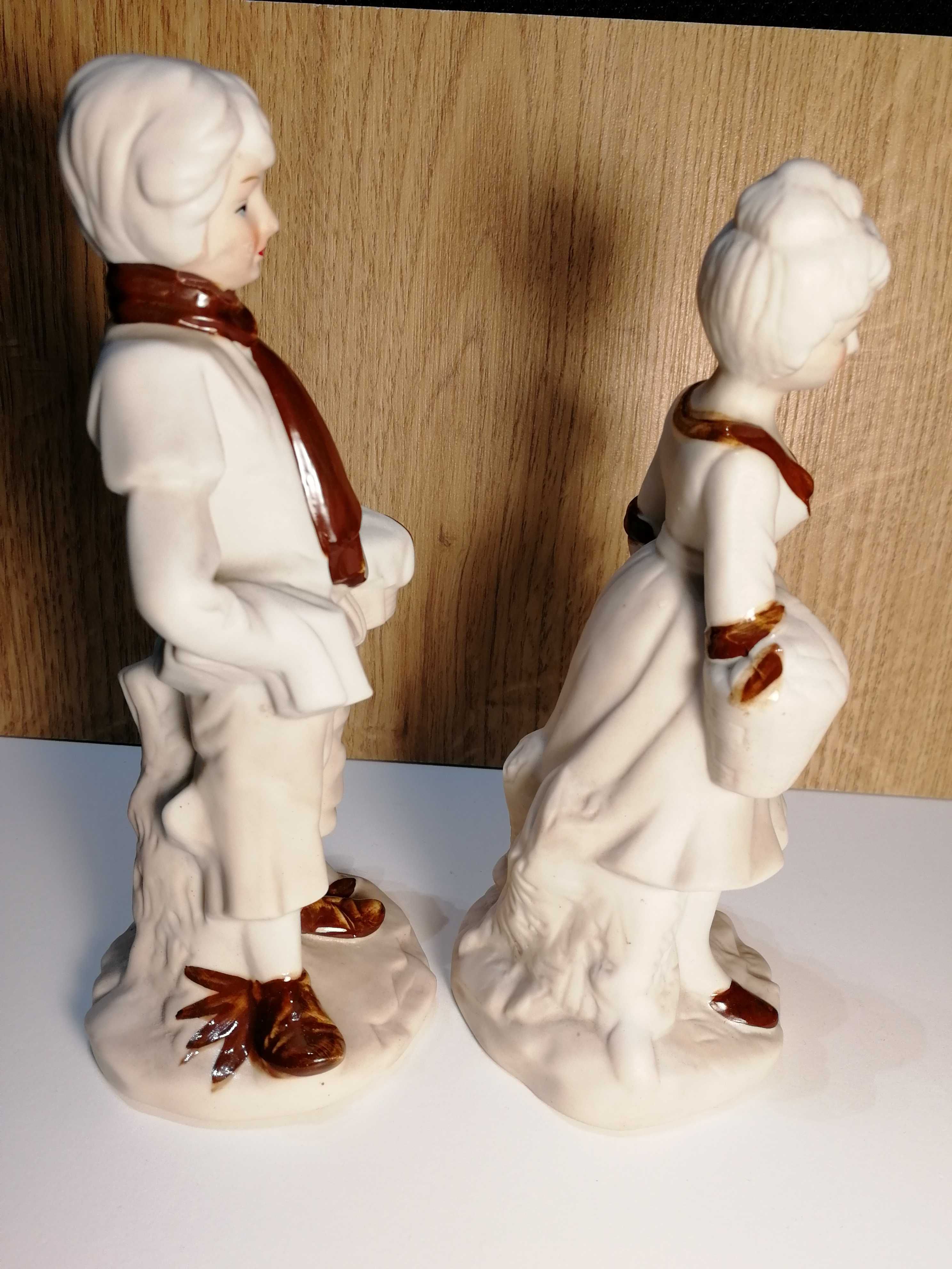 Dwie figurki biskwitowe 17.5 cm i 15.5 cm
