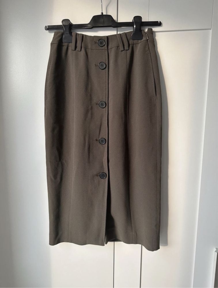 Hobbs spódnica midi khaki