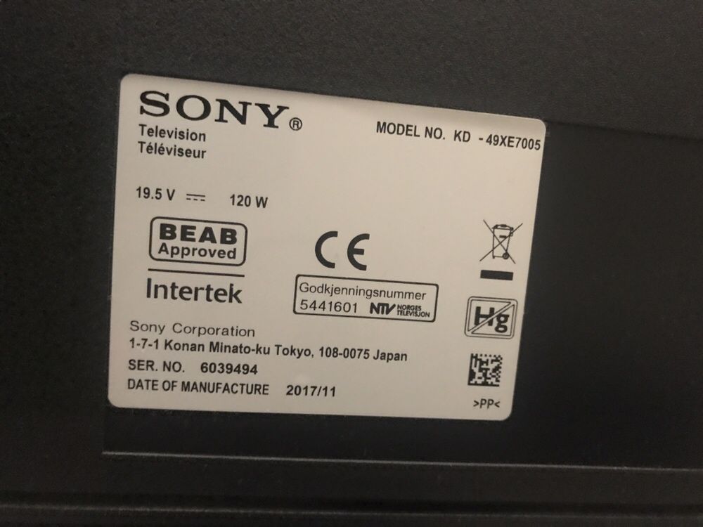 Телевизор SONY KD-49XE7005