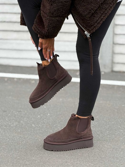 Жіночі зимові угги-челсі Stilli (36-41) Черевики на хутрі замшеві