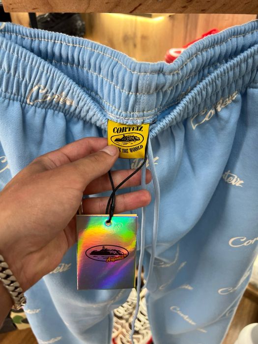 Штани Corteiz All Over Print Joggers Baby Blue