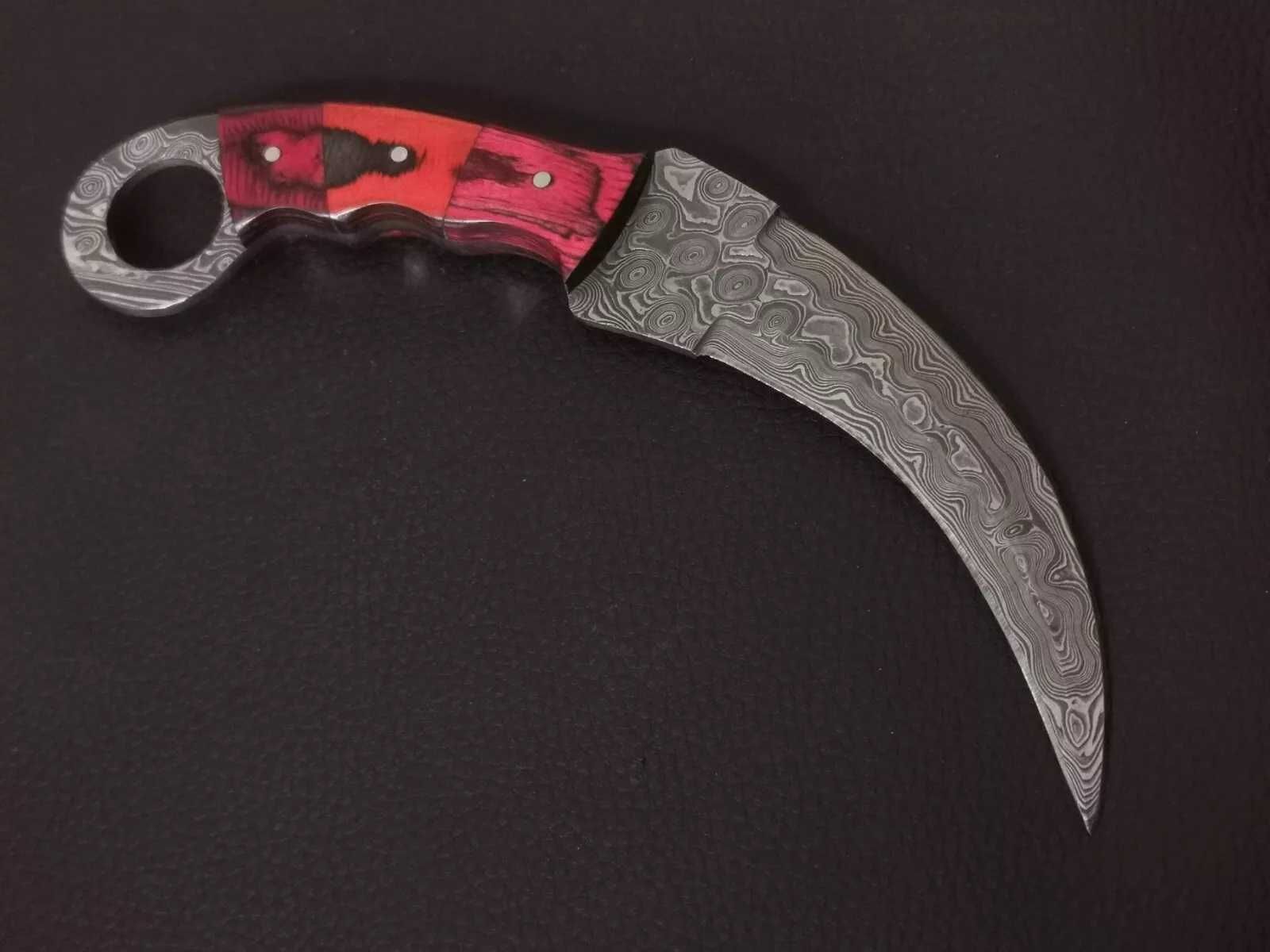 KARAMBIT damast nóż STAL DAMASCEŃSKA wojskowy myśliwski CSGO 21cM