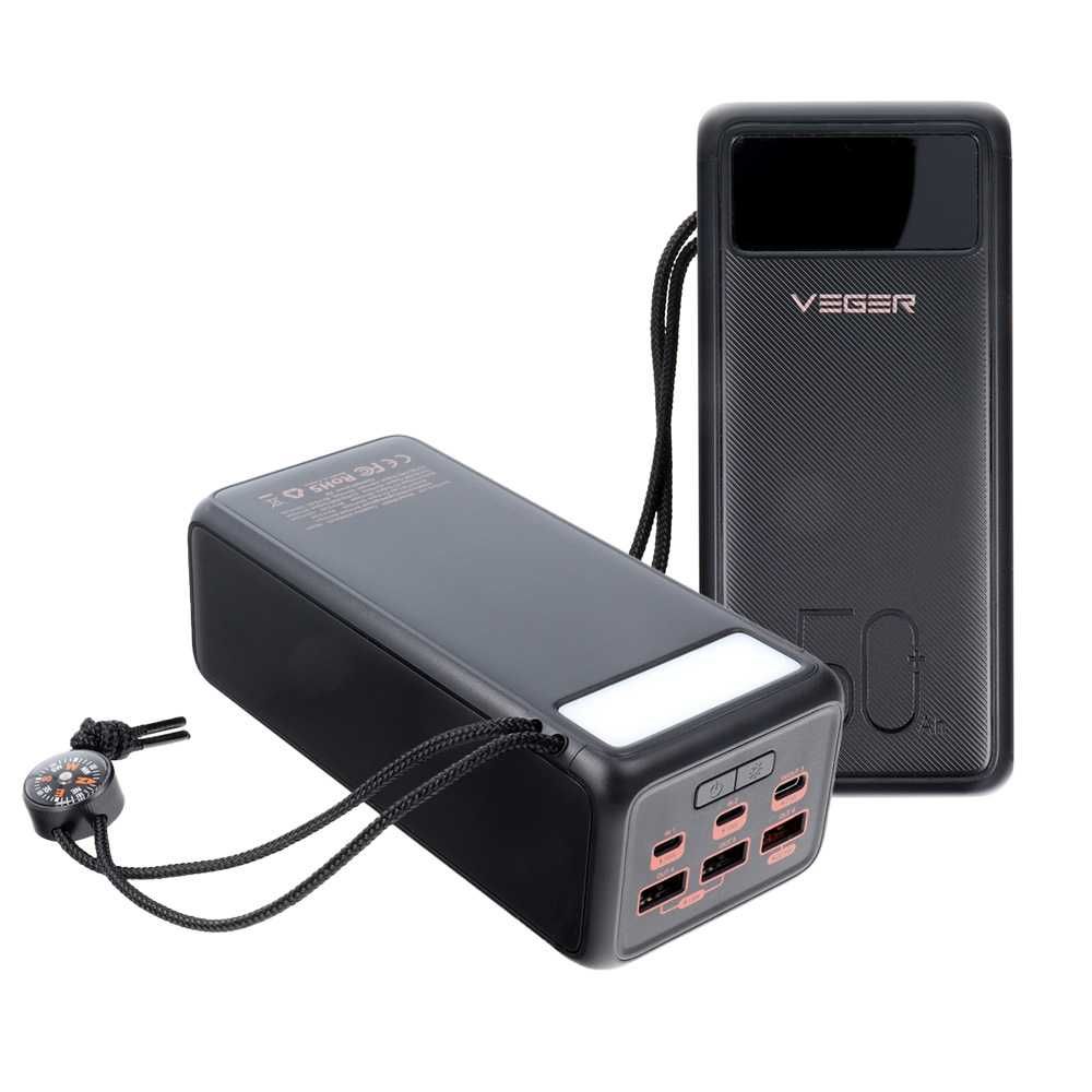 POWERBANK VEGER 50000mAh LCD Quick Charge PD 22,5W mocny pojemny