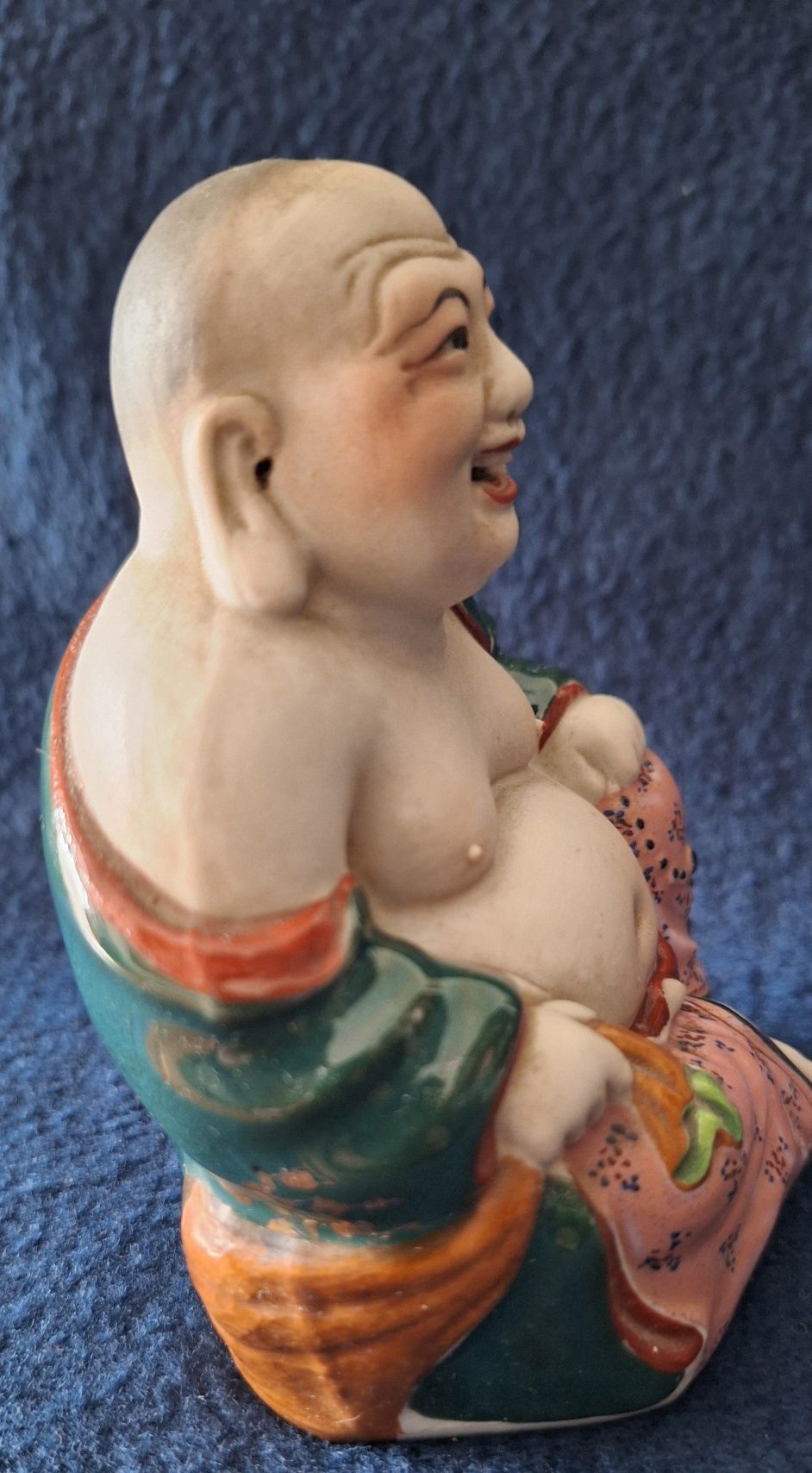 Buda Sorridente porcelana antigo anos 40 carimbado e numerado (57)