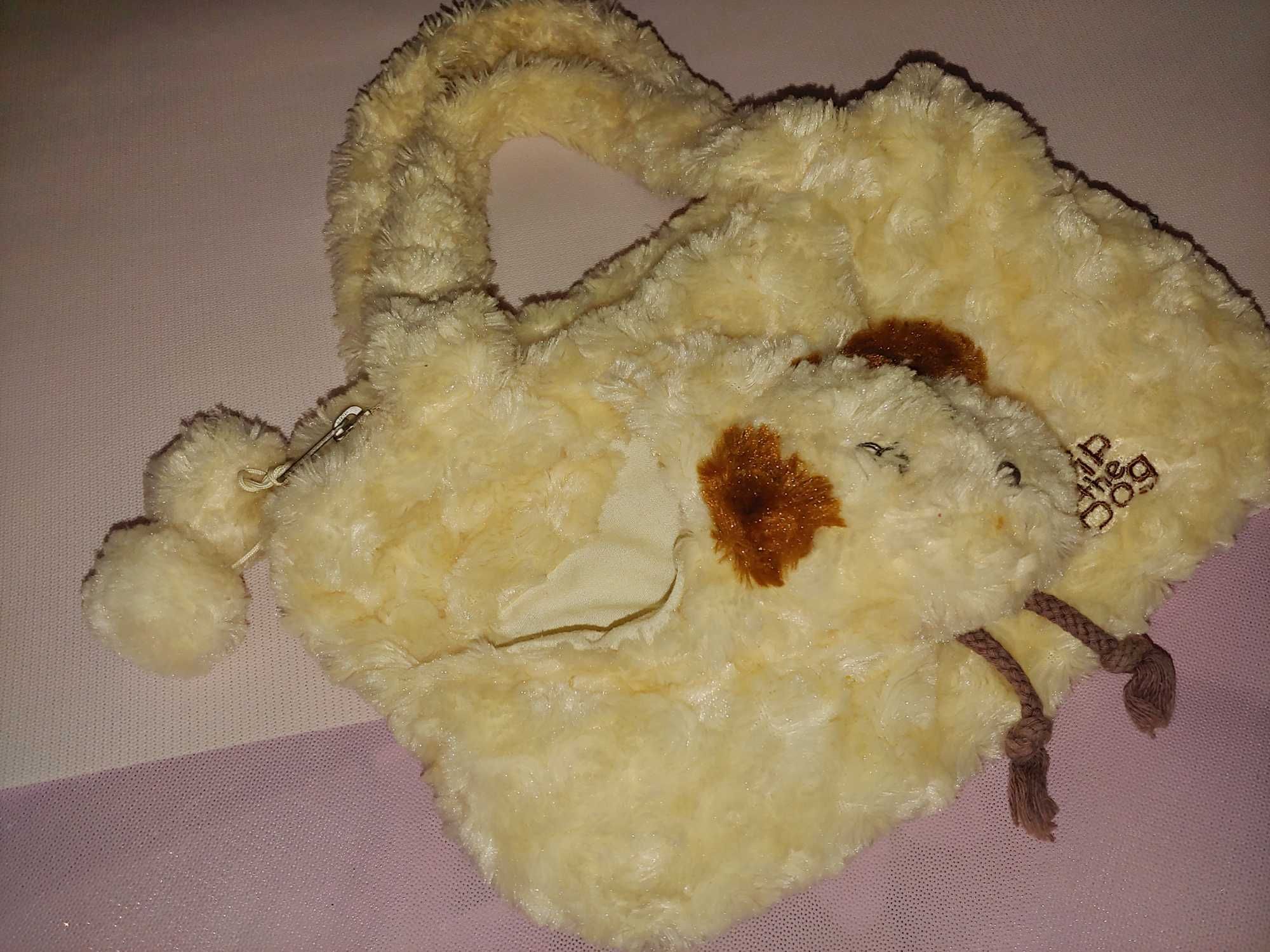 Красивая меховая Мягкая сумочка с мордашкой щенка