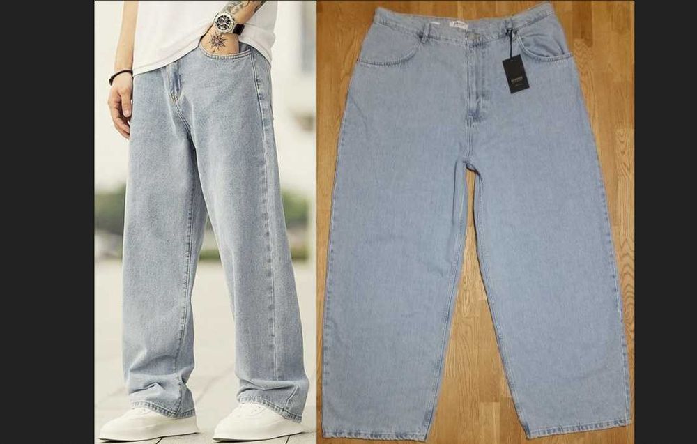 Burocs szerokie proste baggy Y2K 90s W38 L34 loose W40 L32 pas100dł113