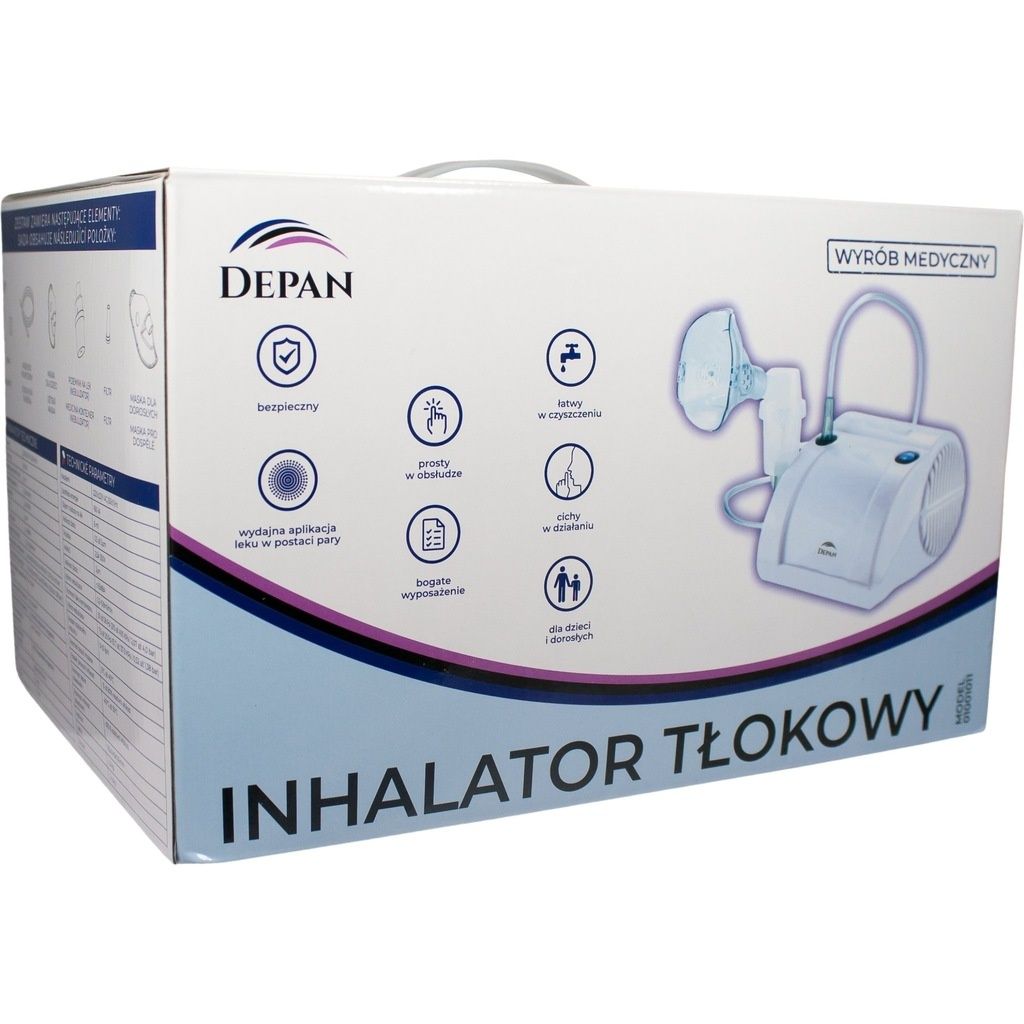 Cichy inhalator nebulizator tłokowy medyczny  2x maska