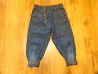 rozm 116 Girls spodnie haremki 2/3 cienki jeans ozdobne guziki