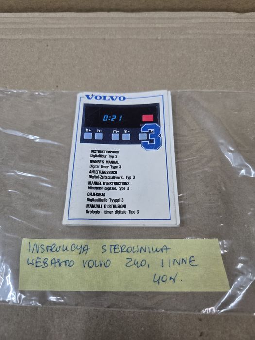 Instrukcja sterowania webasto  Volvo 240 I INNE