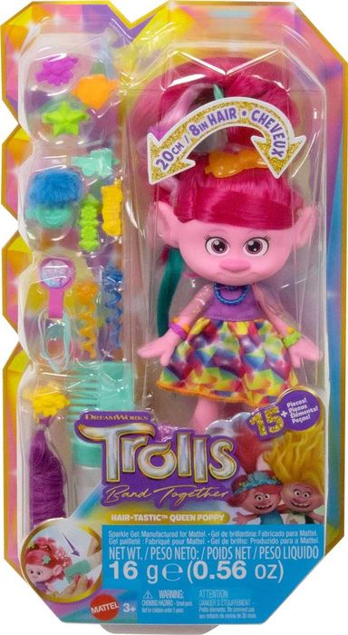 Королева Поппи с аксесс DreamWorks Trolls Hair-tastic Queen Poppy