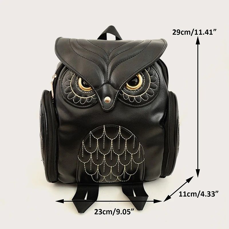Молодежный женский рюкзак черного цвета OWLY