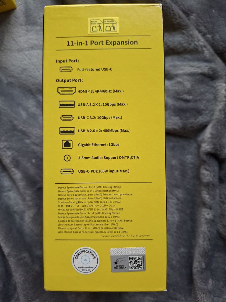 USB-хаб baseus spacemate series 11 in 1 (MAC) док станція