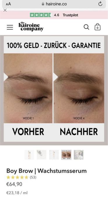 Сироватка для росту брів the hairoine company