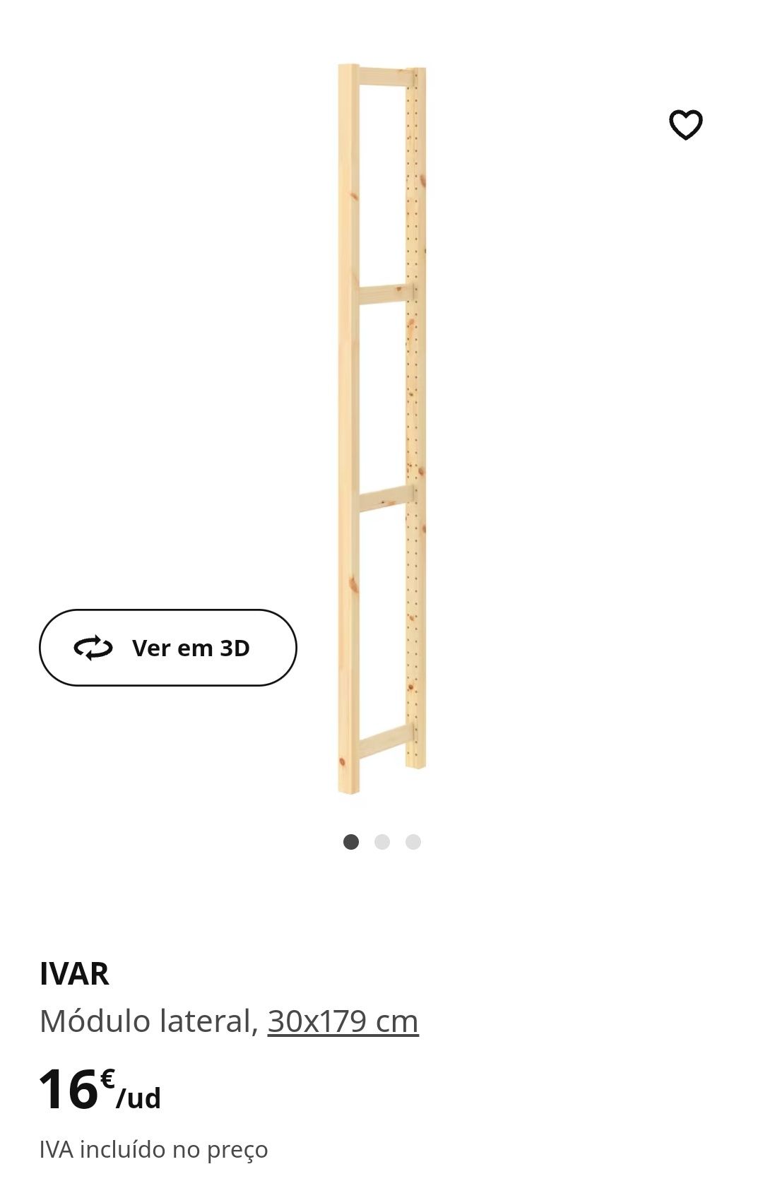 Módulo lateral Ivar IKEA 30x179