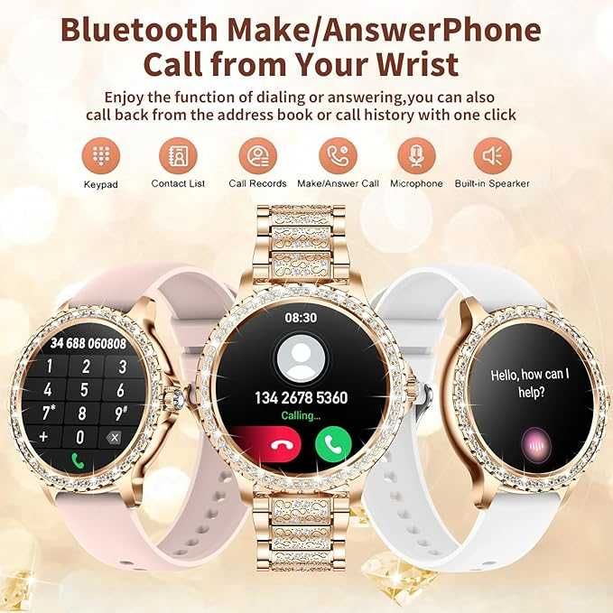 Smartwatch damski z funkcją telefonu Diamond, 1,32