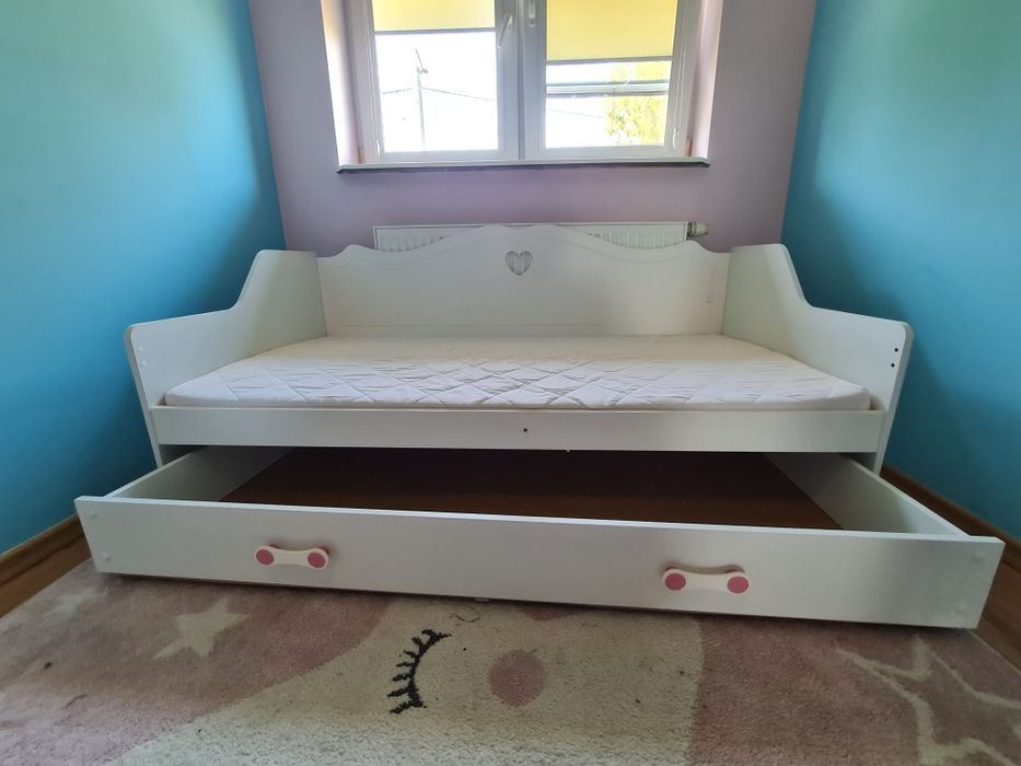 Białe Łóżko z szufladą