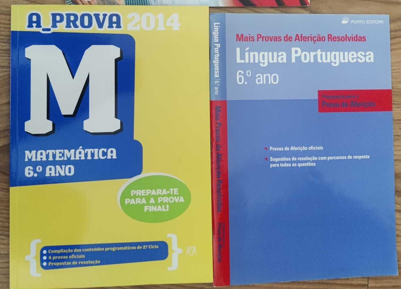 Livros de Preparação provas Matematica e Portugues 6º ano - Novo