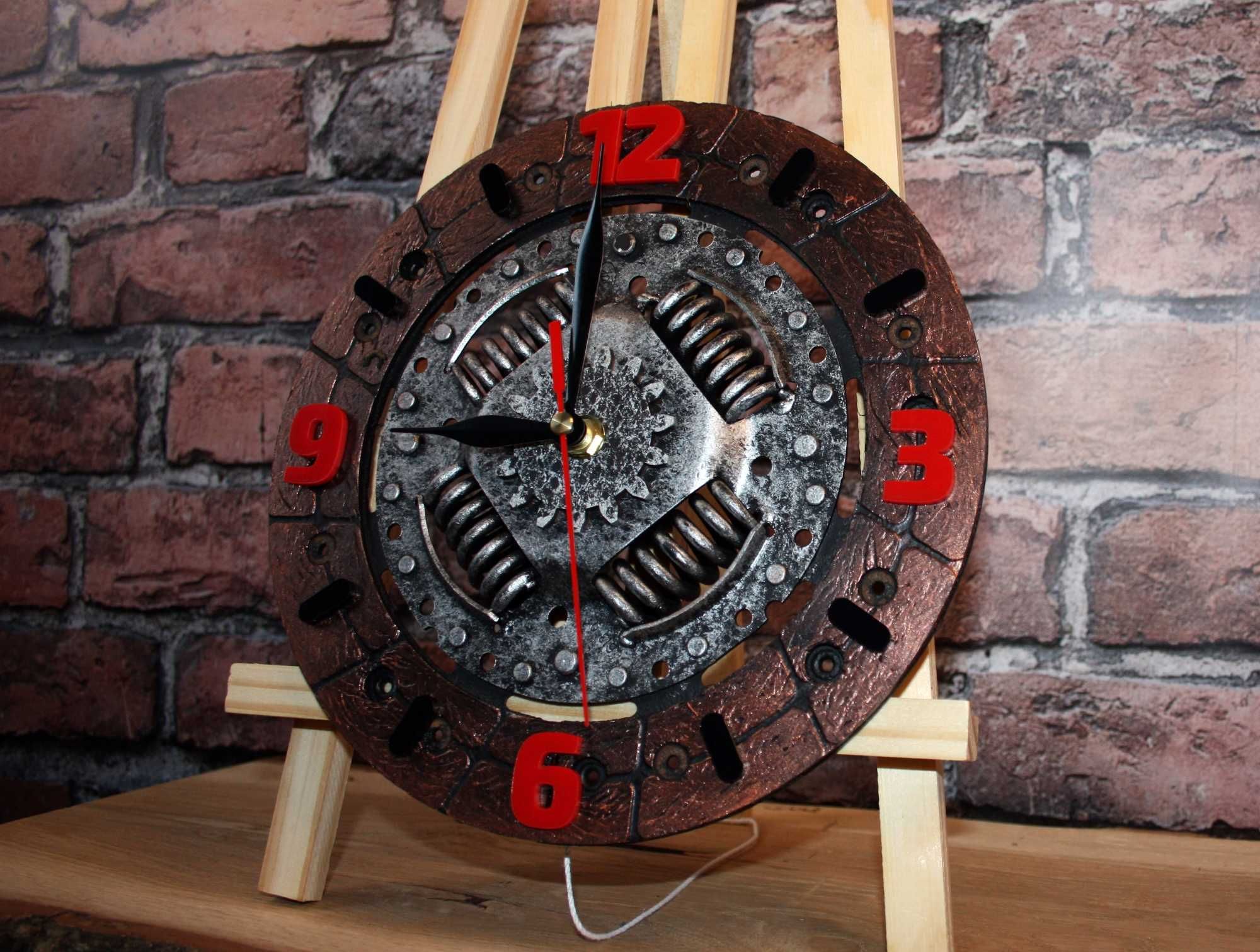 Zegar tarcza sprzęgła scrap metal art 23cm loft patyna