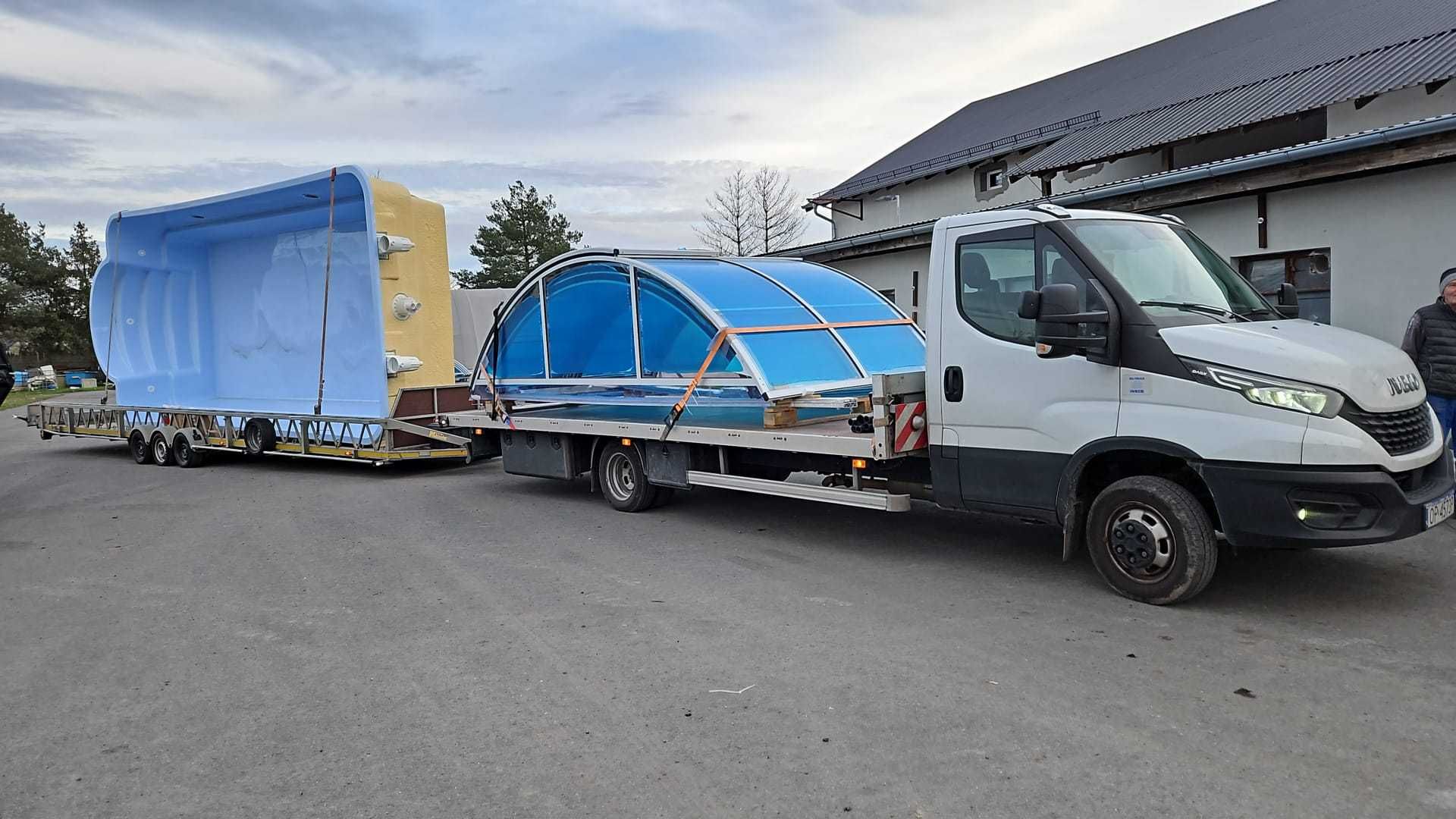 Zadaszenie basenowe Eco Classic 6,40 x 3,40 x 1,05m lite przykrycie