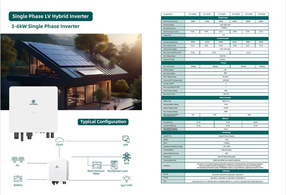Комплект Інвертор UFO 6000S + АКБ UX POWER  10KW