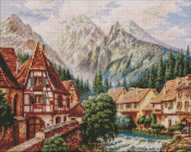 Diamentowa mozaika - Miasto w górach 40x50cm Ideyka folia,403x508 mm