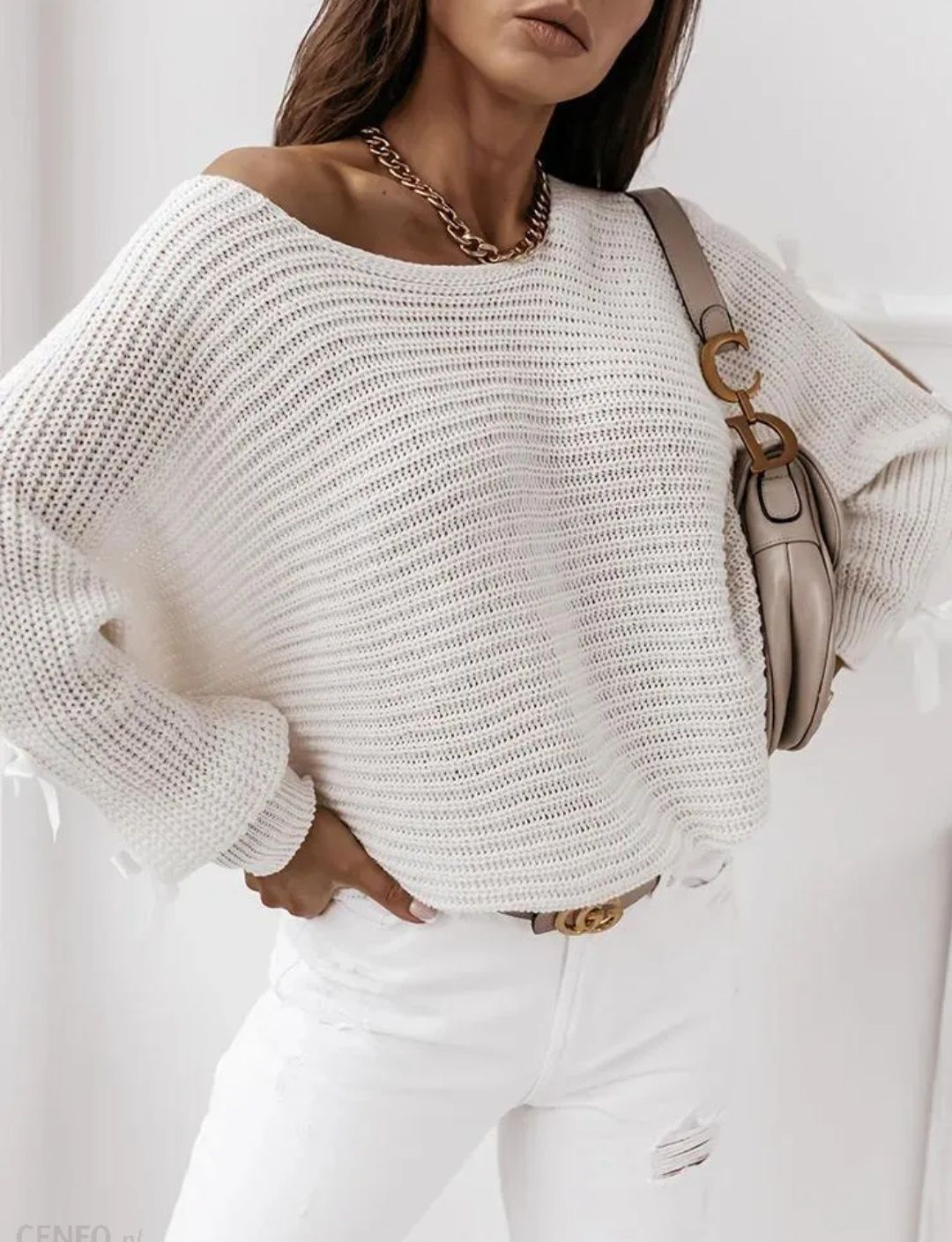 Sweter oversize ecru