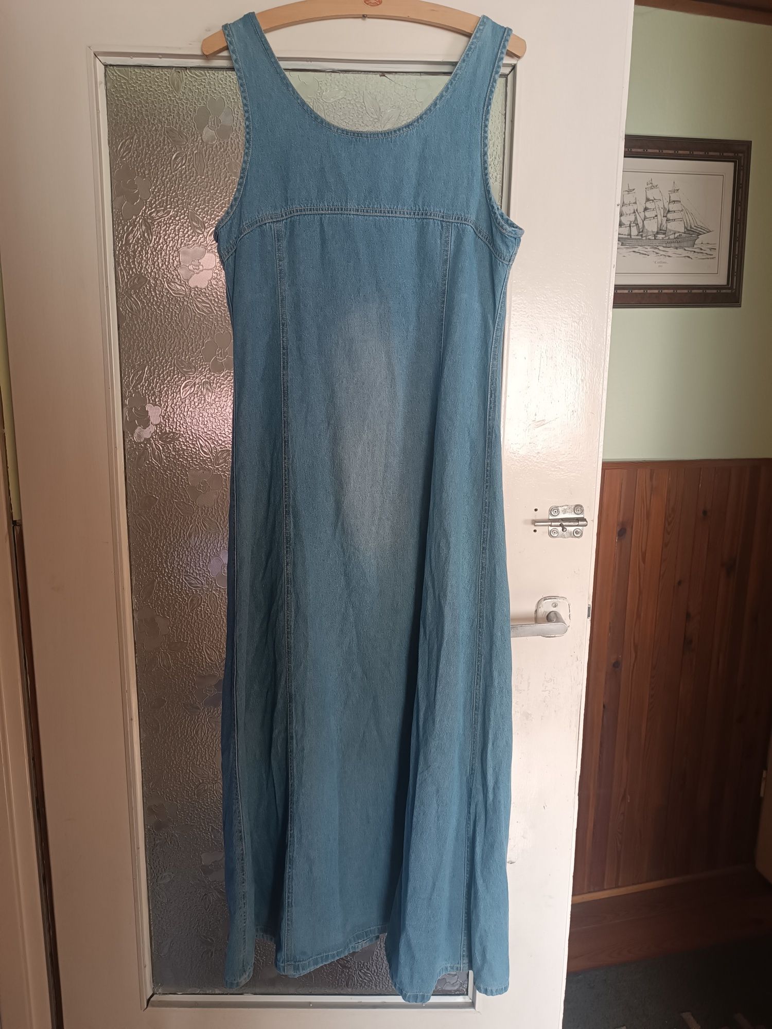 Sukienka długa jeansowa M do 90cm pod pachami