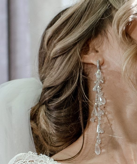 Сережки довгі вечірні ручна робота