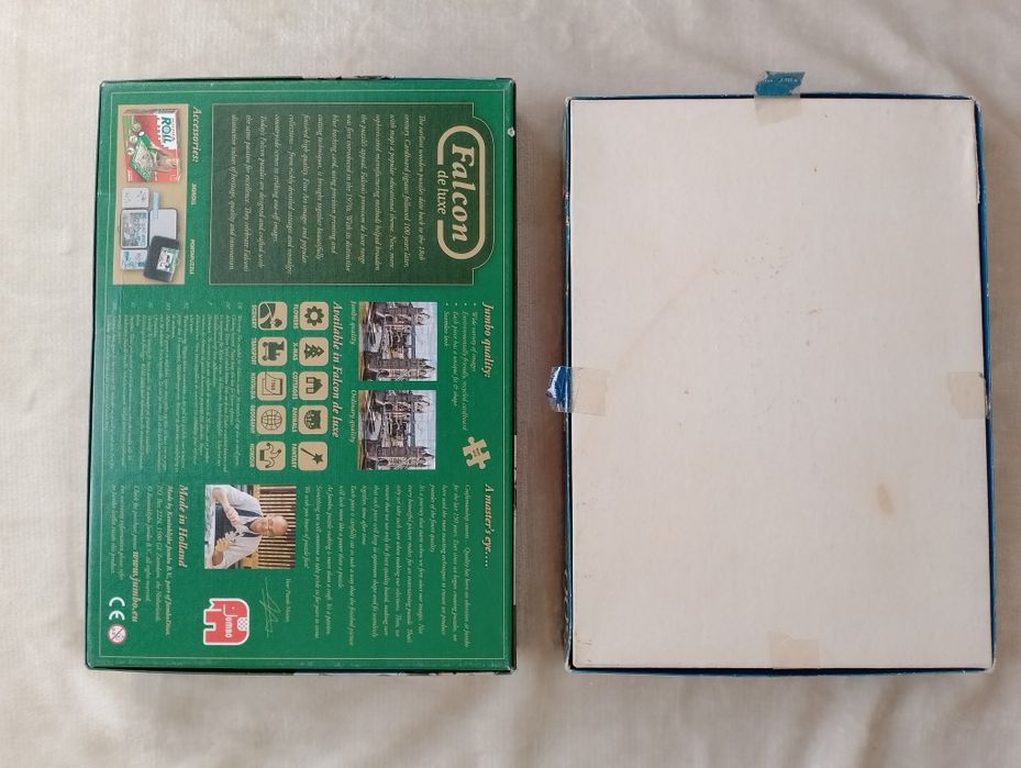 Zestaw puzzle 2x 500 kompletne rysowane wieś chatka kolorowe Falcoln