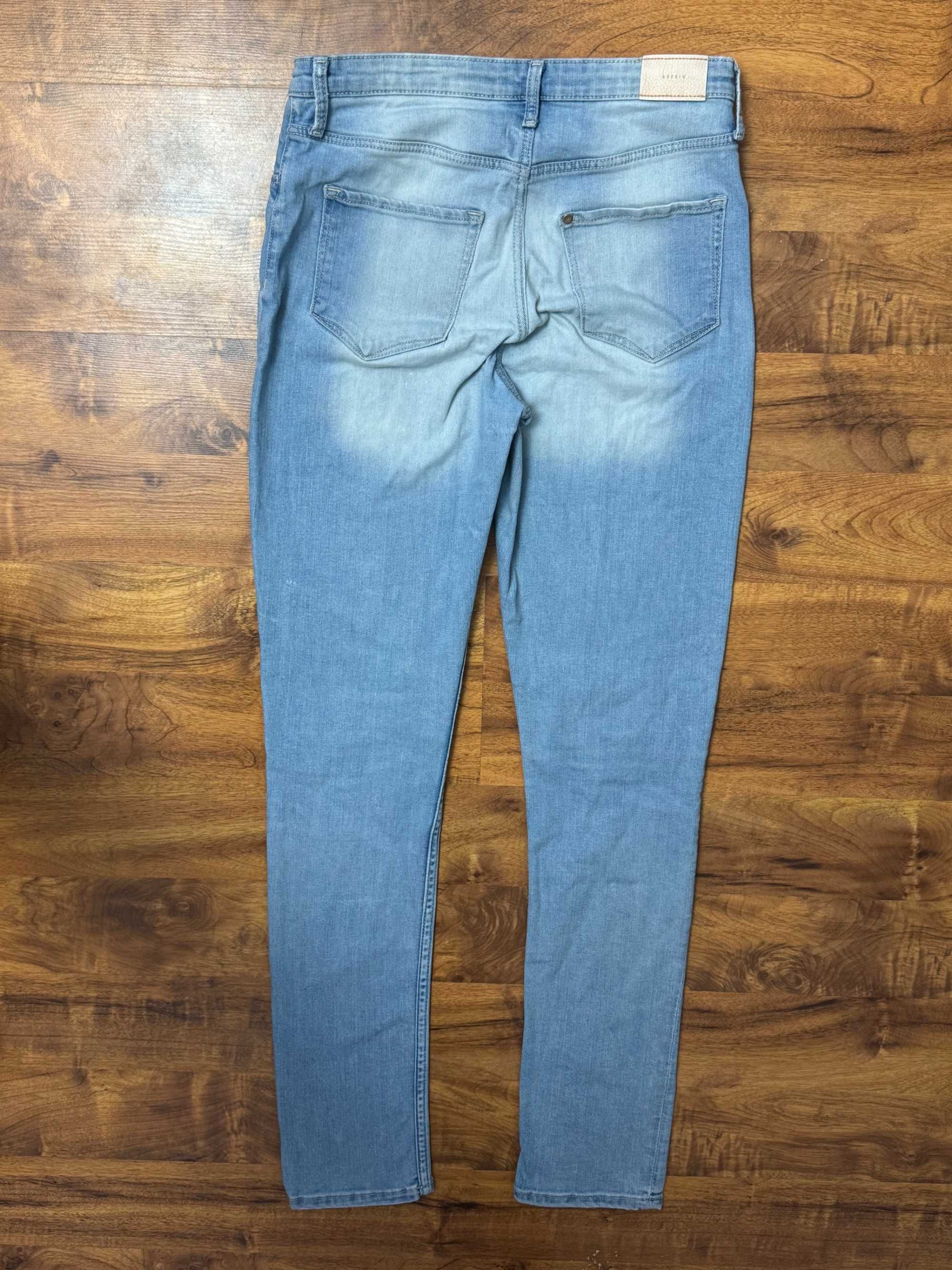 Spodnie jeansowe jeansy stretch skinny fit high waist HM rozmiar S 36