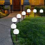 12 x KULA SOLARNA Lampa Ogrodowa LED Biała Wbijana Czujnik Do Ogrodu