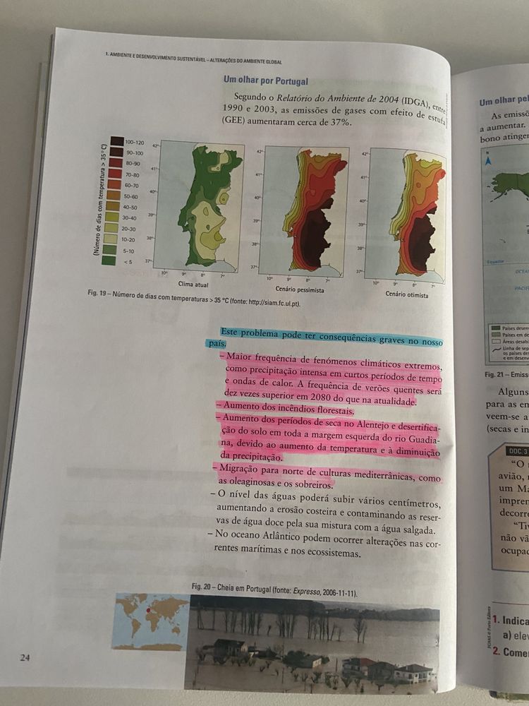 Livros e caderno de atividades de Geografia