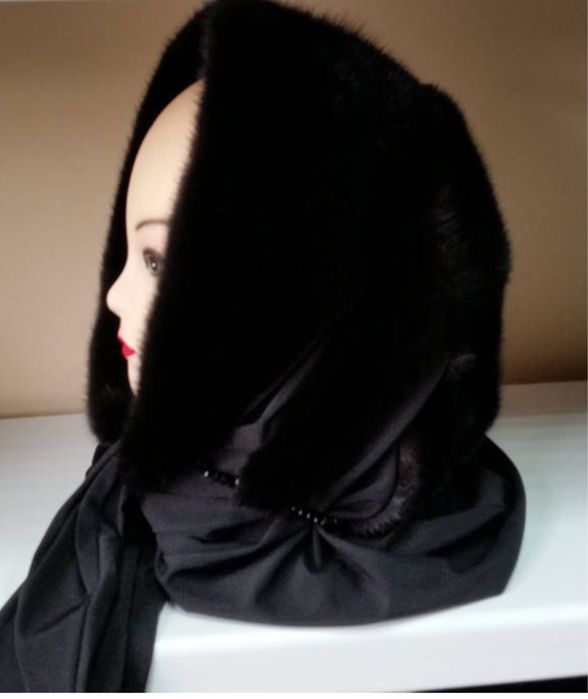 Норковая косынка под шубку. Черная. Новая!