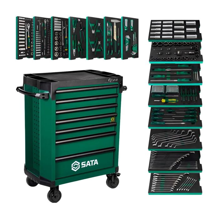 Sata Wózek Warsztatowy Szafka Narzędziowa 7 Szuflad z Wyposażeniem 368el.