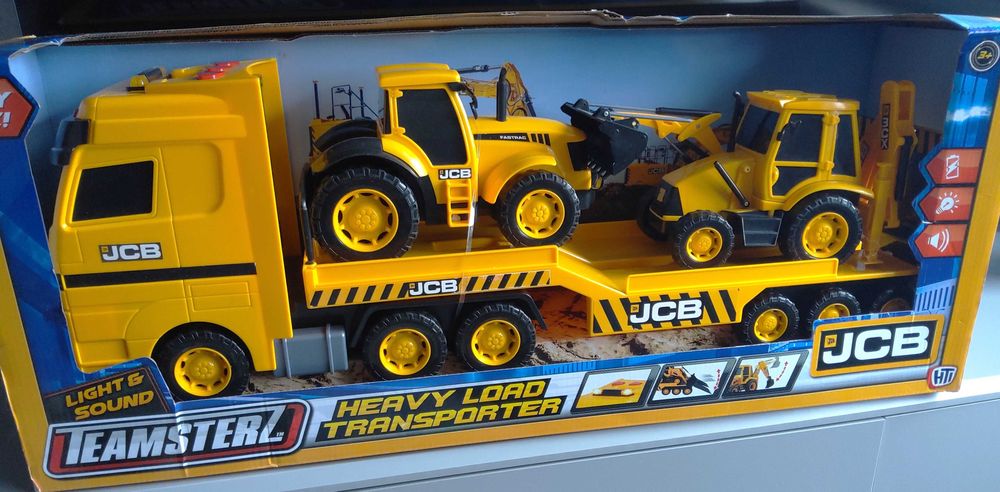 Auto pojazd JCB Heavy Load Transporter Laweta z 2 autami